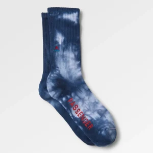 Chaussettes Mi-épaisses Bio - Tie Dye Bleu Marine Profond