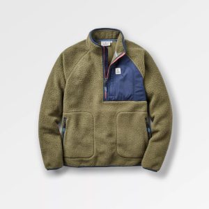 Polaire en Sherpa Recyclée à Fermeture Éclair 1/2 Offgrid 2.0 - Kaki