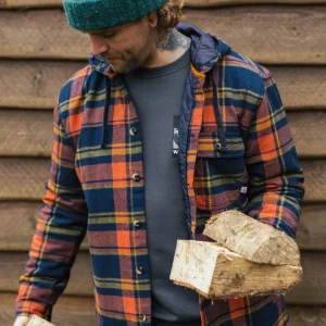 64JIkXIhH9wXgribIb26NxlFIIlx2goT1MKl-20XlAY.jpgv1756629673 Surchemise à capuche Sherwood Check - Rich Navy/Burnt Orange