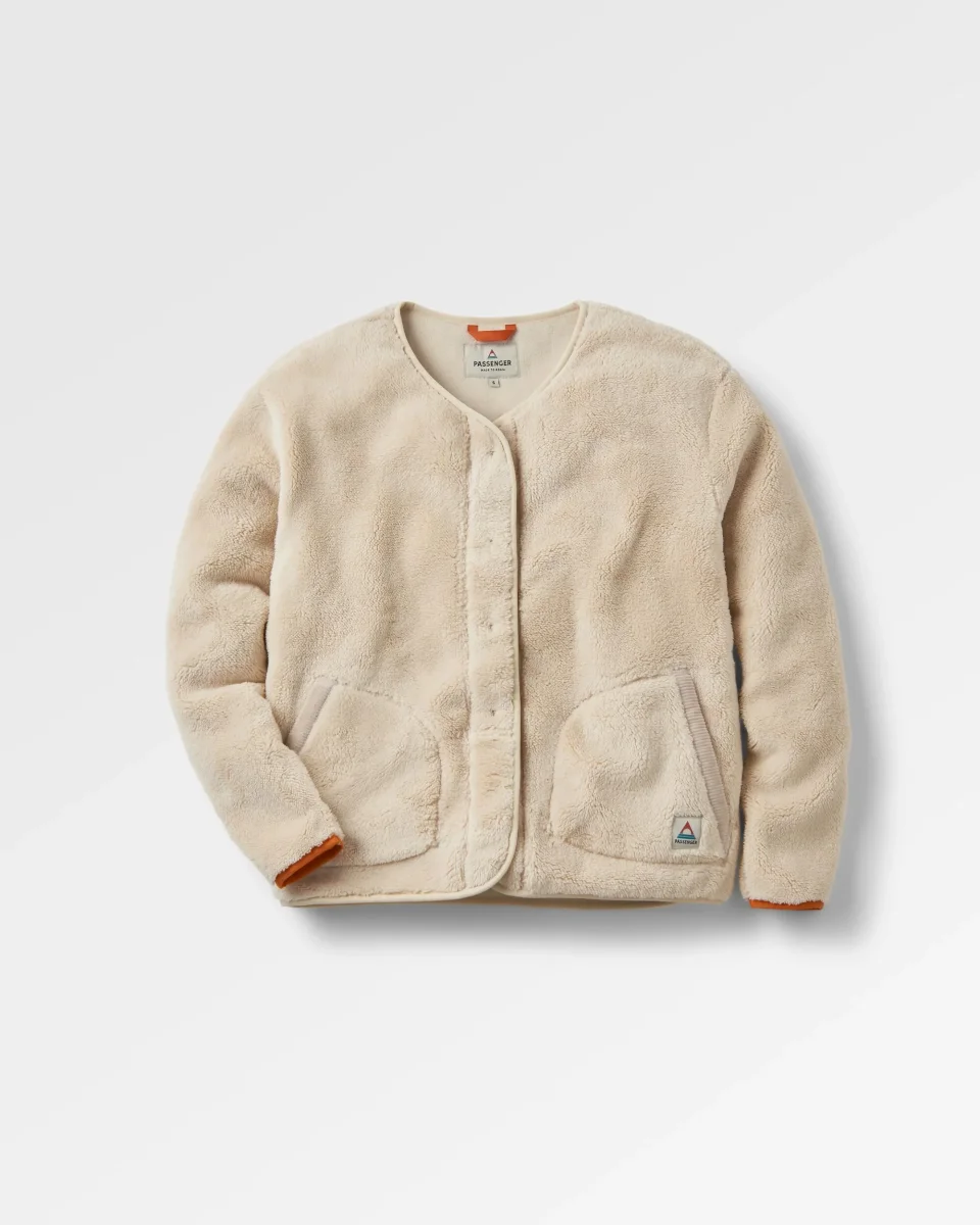 Veste en polaire recyclée sans col Iris - Avoine – Image 2