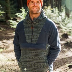 Edge à Capuche 1/2 Zip Polaire - Nordic Geo Deep Ocean