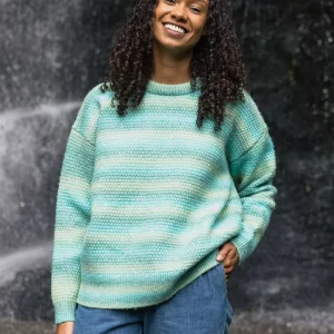 Pull Fika en maille recyclée - Bleu Mer Dégradé