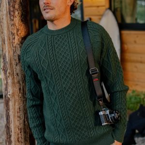 Pull en Maille Torsadée Sandbar - Vert Sapin