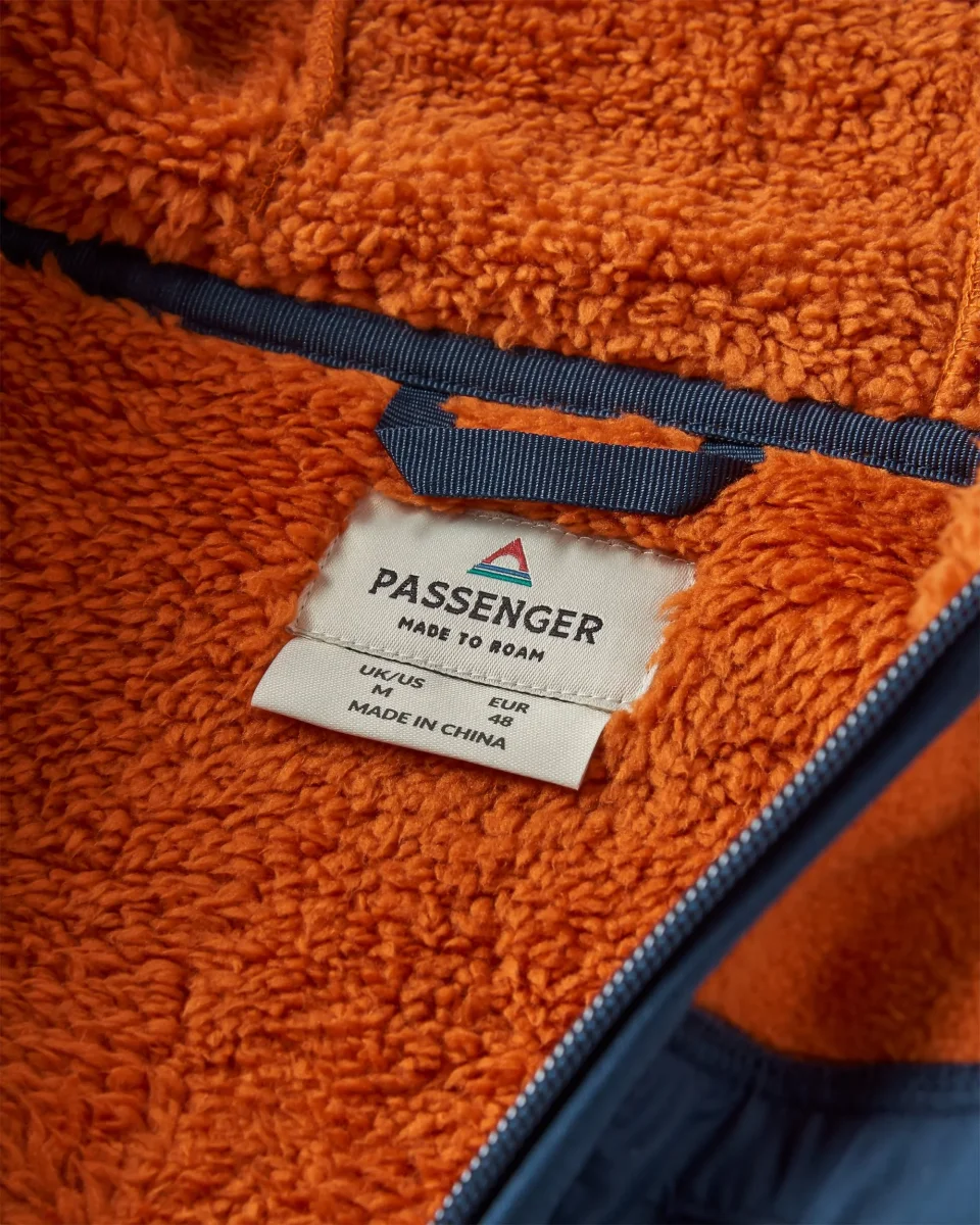 Polaire Recyclée à Capuche Loch - Orange Coucher de Soleil/Gris Orage – Image 2