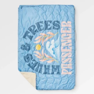 Couverture en Sherpa Recyclée Cabin - Denim Délavé