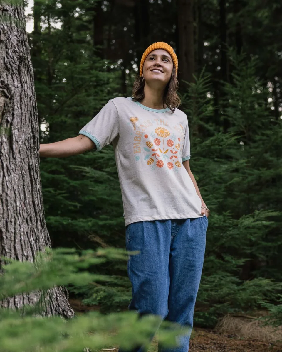 T-shirt en coton recyclé Rio Ringer - Milky Marl – Image 4