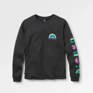 T-shirt en coton recyclé à manches longues Papercut - Noir