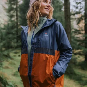 Viento Veste Coupe-Vent Recyclée - Denim Foncé/Orange Coucher de Soleil