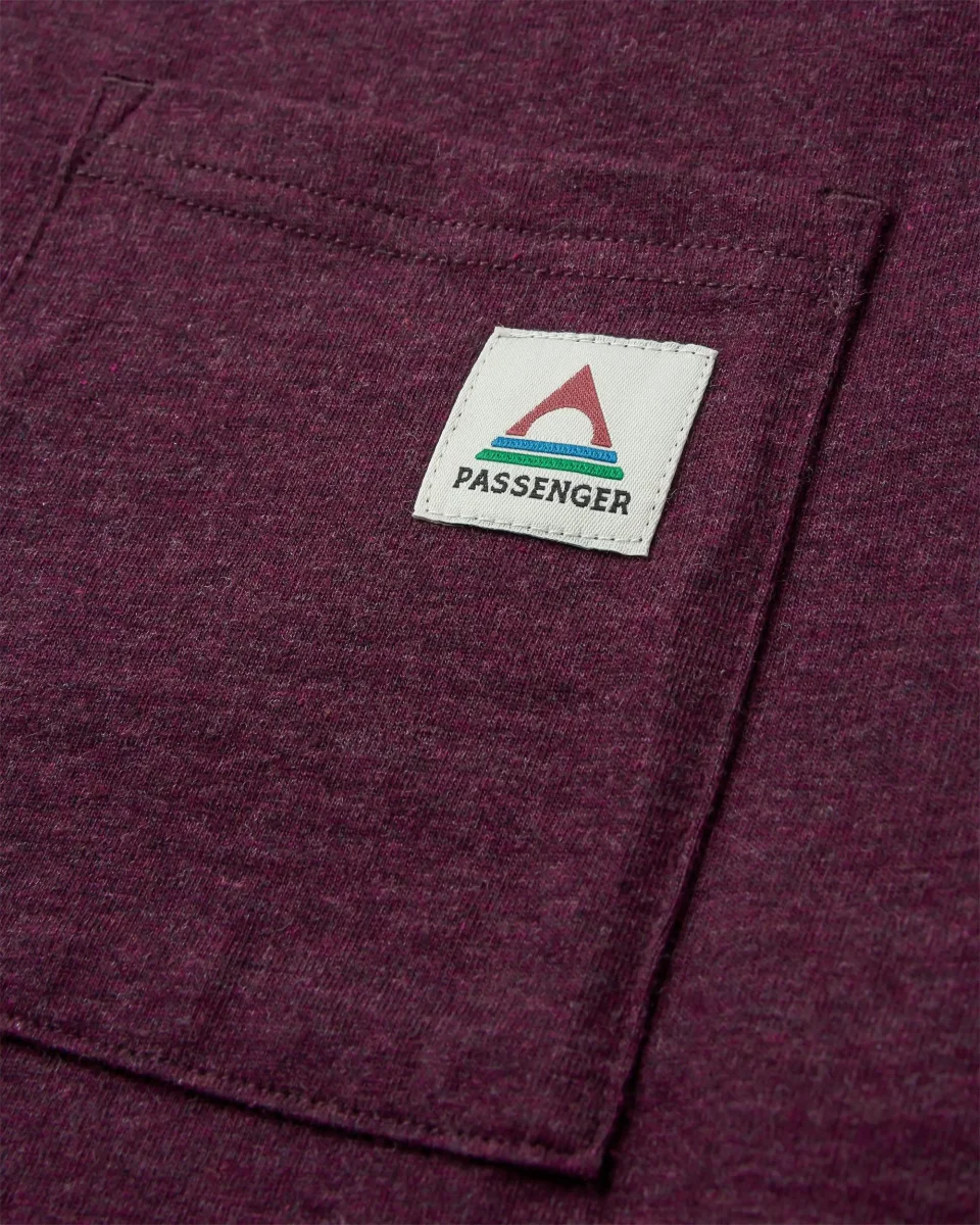 T-shirt Relaxed Fit Bio Héritage - Wine Marl – Image 2