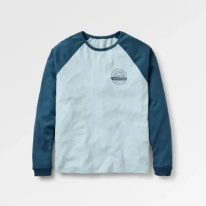 T-shirt raglan en coton bio Odyssey - bleu glacier