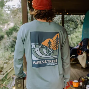 T-shirt manches longues en coton bio Waves & Trees - Stormy Sea