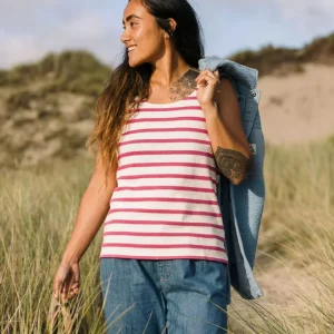 Gilet à Rayures Sage - Fuchsia