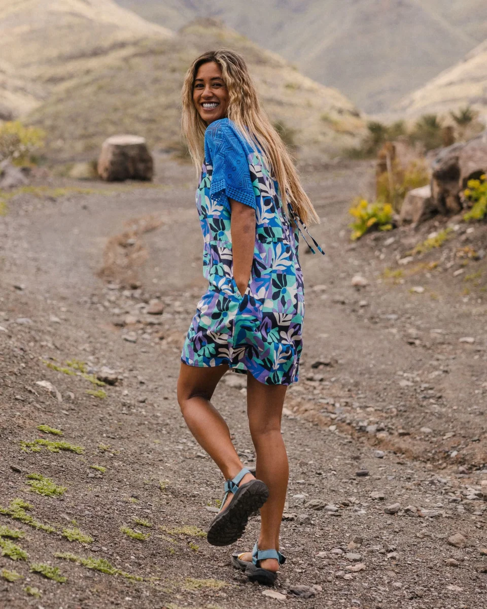 Robe de Plage en Lin Sono - Feuillage de Montagne Violet – Image 4