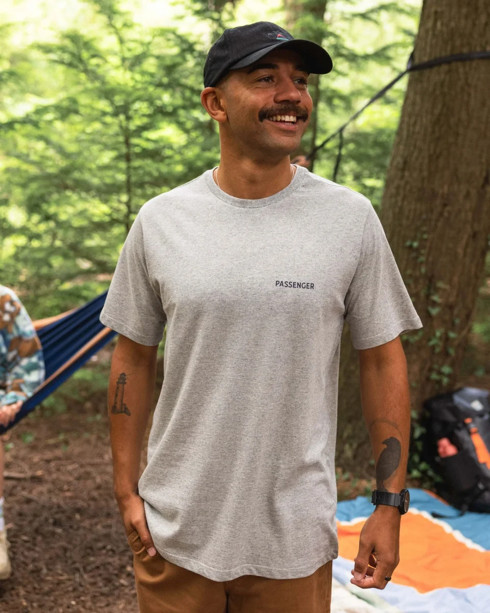 T-shirt Homme en Coton Recyclé Roamer - Gris Chiné – Image 6