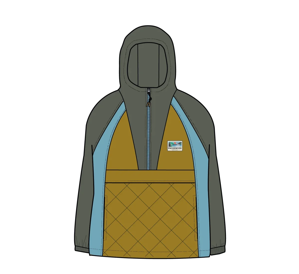 Anorak isolant recyclé à partir d’océan - olive poussiéreuse/jaune héritage – Image 9