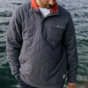 Sweatshirt matelassé recyclé Bark - Charcoal