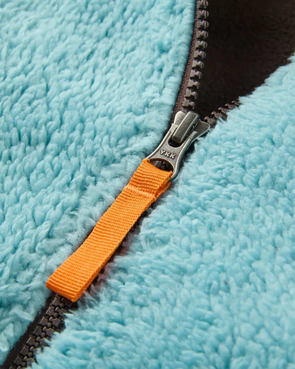 Veste sherpa doublée polaire - bleu rétro/espresso – Image 5