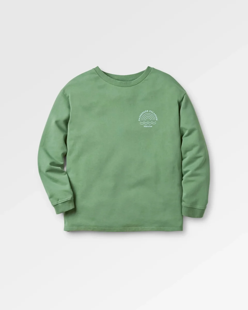 Sweatshirt Oversize en Coton Recyclé Arc-en-Ciel - Dark Ivy – Image 2