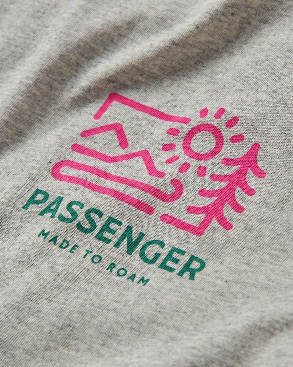 T-shirt à manches longues en coton recyclé Riser - Gris moyen chiné – Image 3