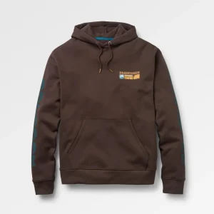 Sweat à capuche en coton recyclé Patches - Espresso