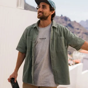 Chemise à Manches Courtes en Coton Côtelé Backcountry - Pistache