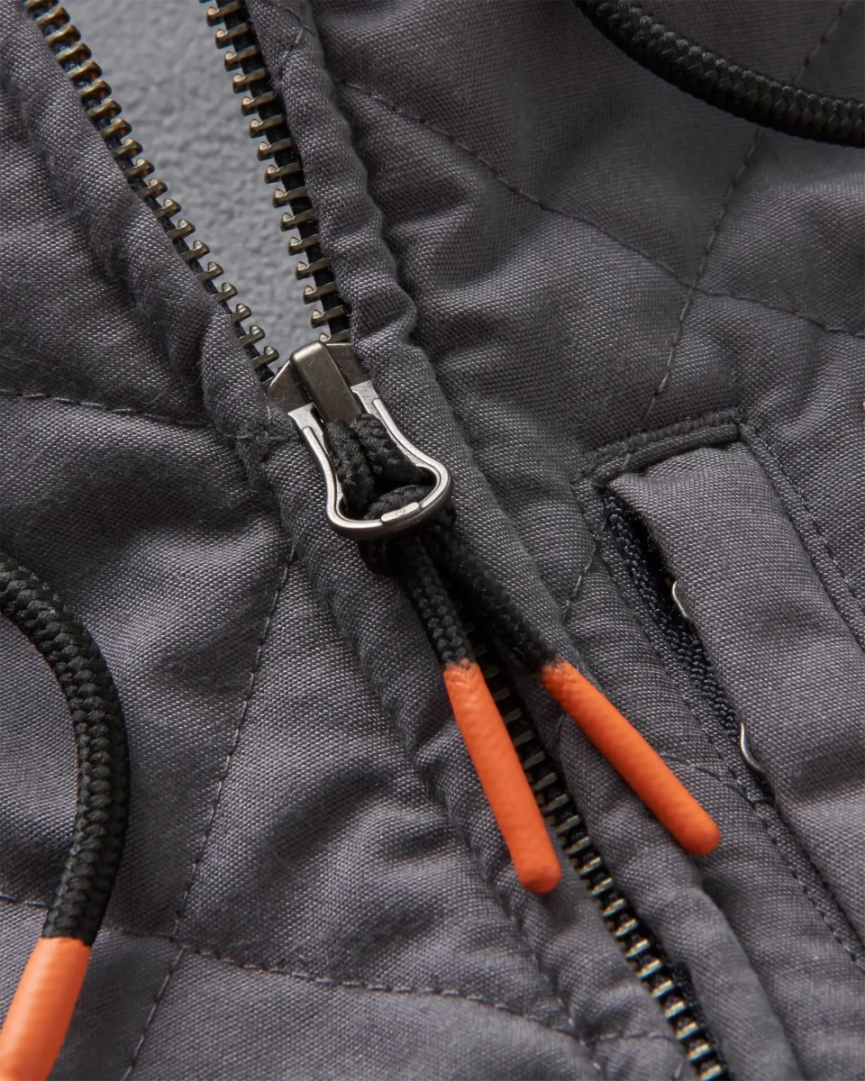 Hoodie à capuche zippé en coton bio - Charcoal Marl – Image 3