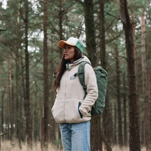 Veste zippée intégrale en sherpa recyclé - Avoine