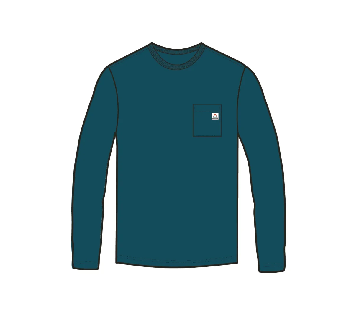 T-shirt bio à manches longues coupe décontractée Heritage - bleu Tidal – Image 5