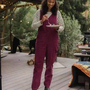 Salopette en coton bio Refuel - figue