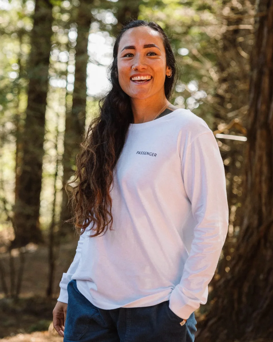 T-shirt Recyclé à Manches Longues Scape - Blanc – Image 4