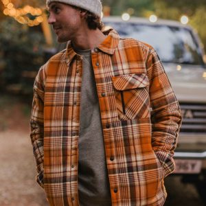 Surchemise matelassée Taranaki - Carreaux orange rétro