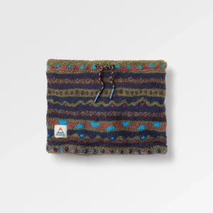 Snood en polaire Sherpa recyclée Ash - Motif montagne géométrique multicolore