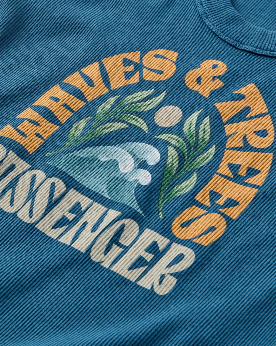 Débardeur à encolure dégagée côtelée - Denim foncé – Image 2