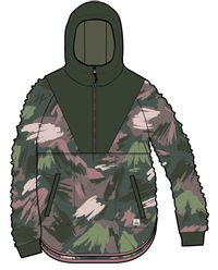 Polaire à Capuche en Sherpa Recyclée Beaumont - Montagne Abstraite Sapin – Image 9