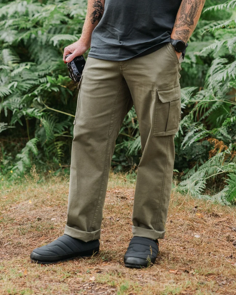 Pantalon Cargo en Coton Lakeside - Vert Olive