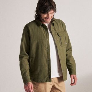 Taranaki Canvas Quilted Overshirt - Khaki