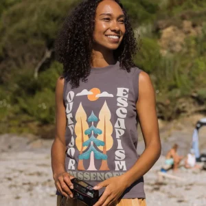 Haut en Coton Recyclé Tall Pines - Charcoal