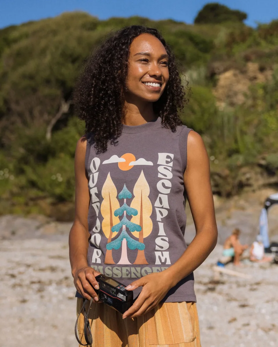 Haut en Coton Recyclé Tall Pines - Charcoal