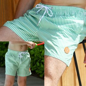 Le pack de 2 shorts de bain Papa / Fils assortis - L'envolé rayé