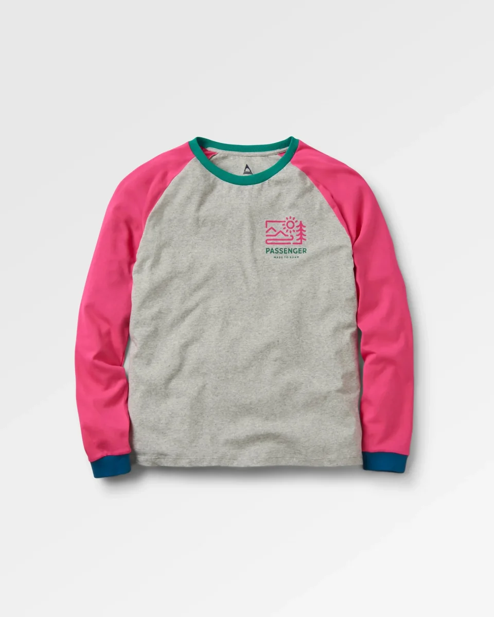 T-shirt à manches longues en coton recyclé Riser - Gris moyen chiné