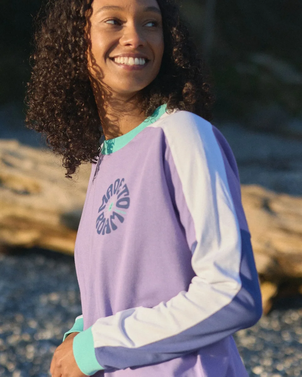 T-Shirt à Manches Longues en Coton Bio Easy Days - Violet Rétro – Image 3