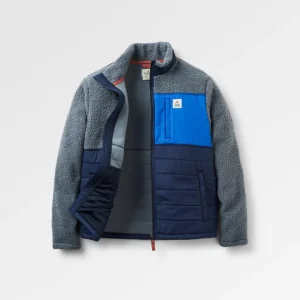 Explorateur Né Polaire Recyclé Doublé Sherpa Fleece - Rich Navy/Storm Grey