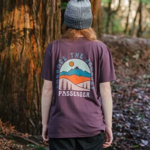 T-shirt oversize en coton recyclé Outlook - Prune profonde