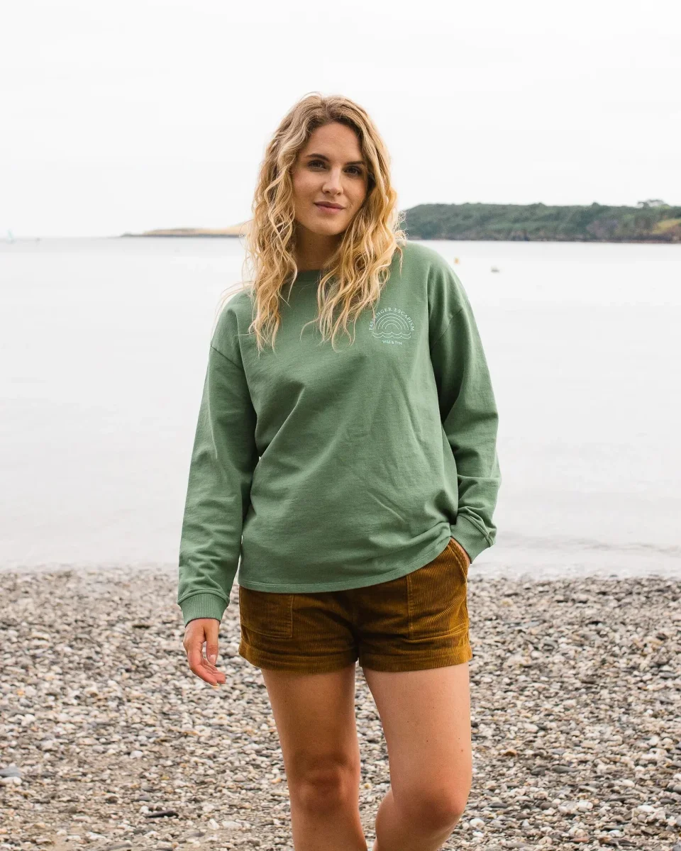 Sweatshirt Oversize en Coton Recyclé Arc-en-Ciel - Dark Ivy – Image 7