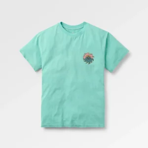 T-shirt homme en coton recyclé Dune - aqua chiné