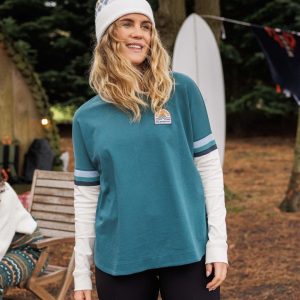 T-shirt manches longues en coton bio Dream Oversized - Mediterranean