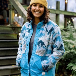 Navegado Recycled Soft-Touch Sherpa Fleece - Abstract Mountain Blue Fog