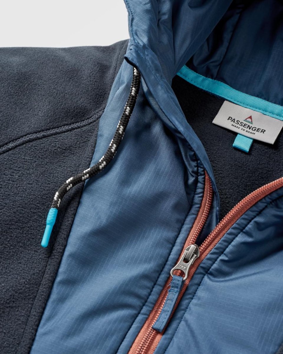 Hoodie Woodland 1/2 Zip en Polaire Recyclée - Deep Navy/Baked Clay – Image 8