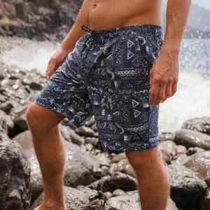 Short de Plage NetPlus® Sans Doublure Drifter - Elemental Geo Purple Indigo