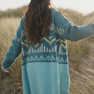 Cardigan Tricoté Recyclé en Ortie - Arctique